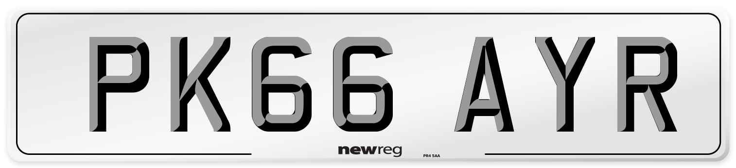 PK66 AYR Number Plate from New Reg